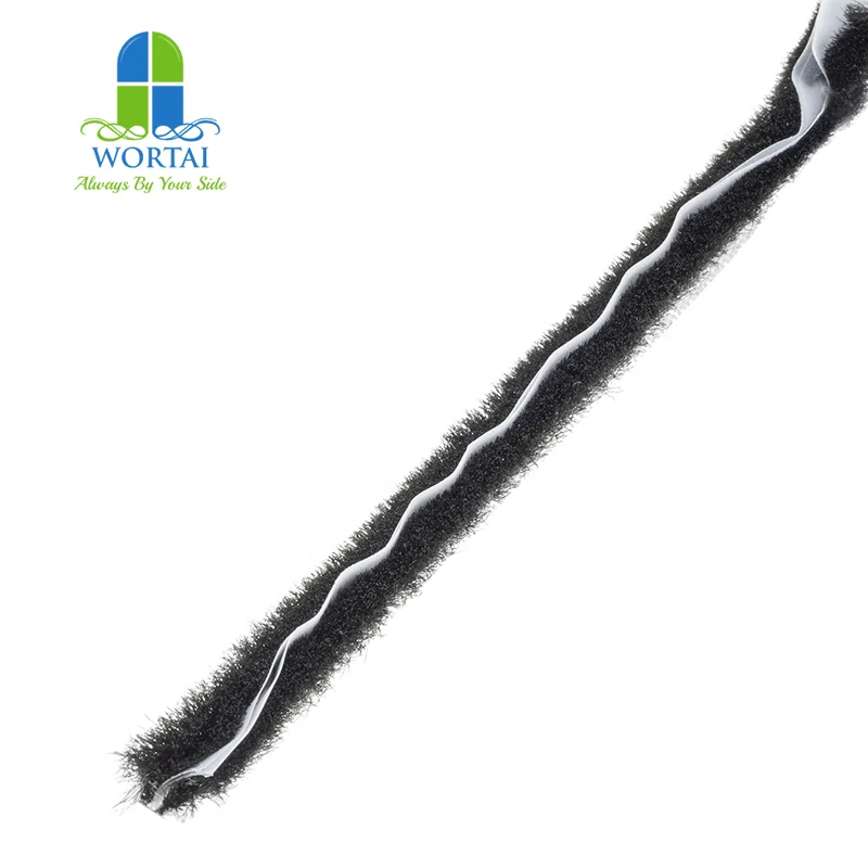Silicone Wool pile with double fin weatherstripping seal woven pile brush seal for door and window