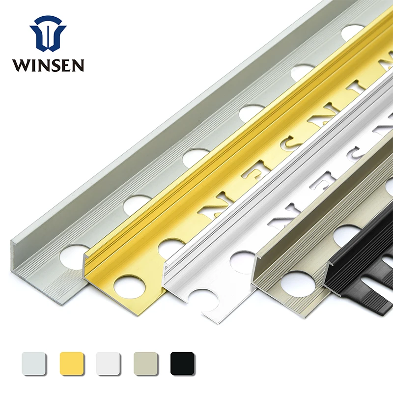 L Shape Tile Trim 90 Degree Angle Corner 8MM 10Mm 12Mm Customized Aluminium Tile Trim