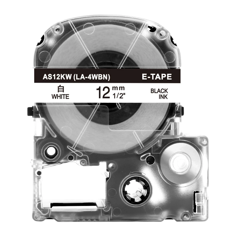  OEM Высокое качество 100% 12 мм * 8 м черный на белом фоне SS12KW LK-4WBN Epson совместимый KingJim LC запечатанных