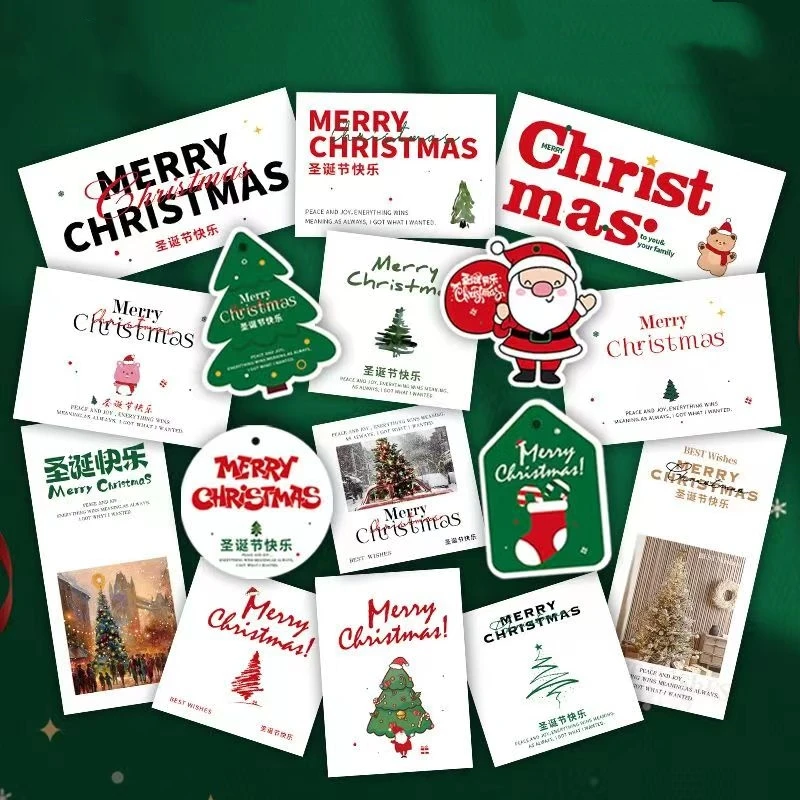 New Arrival custom hang tags cards creativity luxury christmas box gift card wholesale merry christmas greeting cards