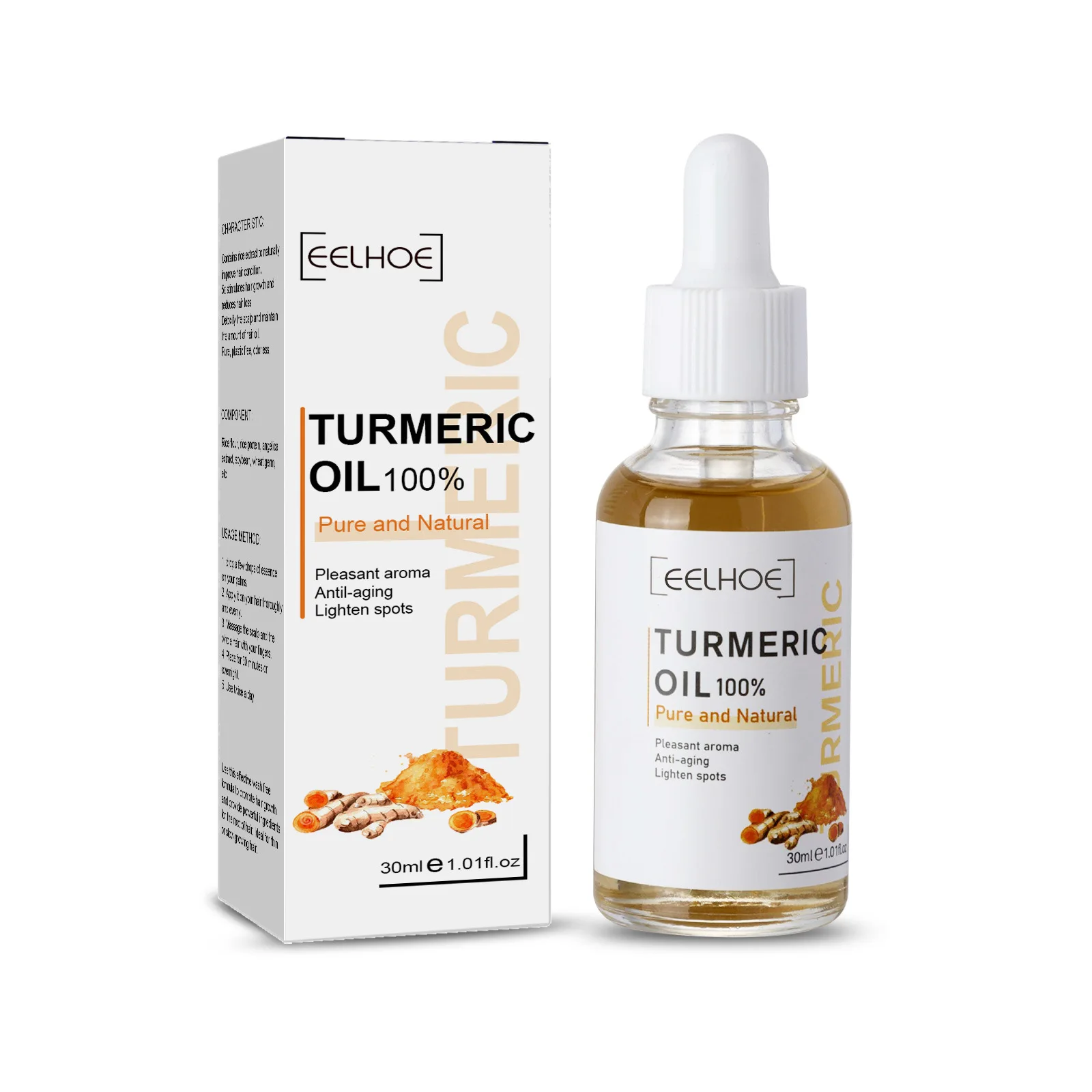 Eelhoe Turmeric Lemon Oil Skin Glow To Lightening Acne Dark Patches Moisturizing Whitening Bright Skin Anti-aging&Wrinkle Serum