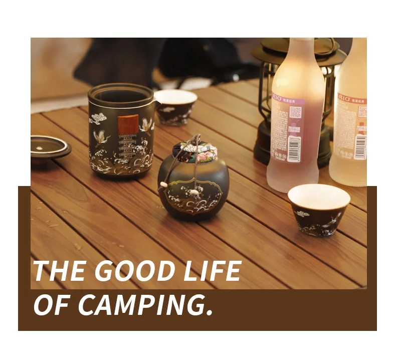 Outdoor camping portable aluminum alloy folding BBQ casual egg roll table