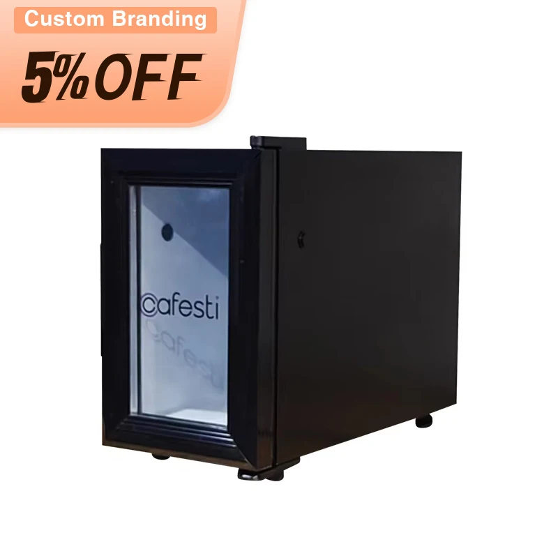 Meisda New SC08A 8L Compact Electric Portable Glass Door Bulk Milk Salad Bar Refrigerator for Hotel Household Coffee Use