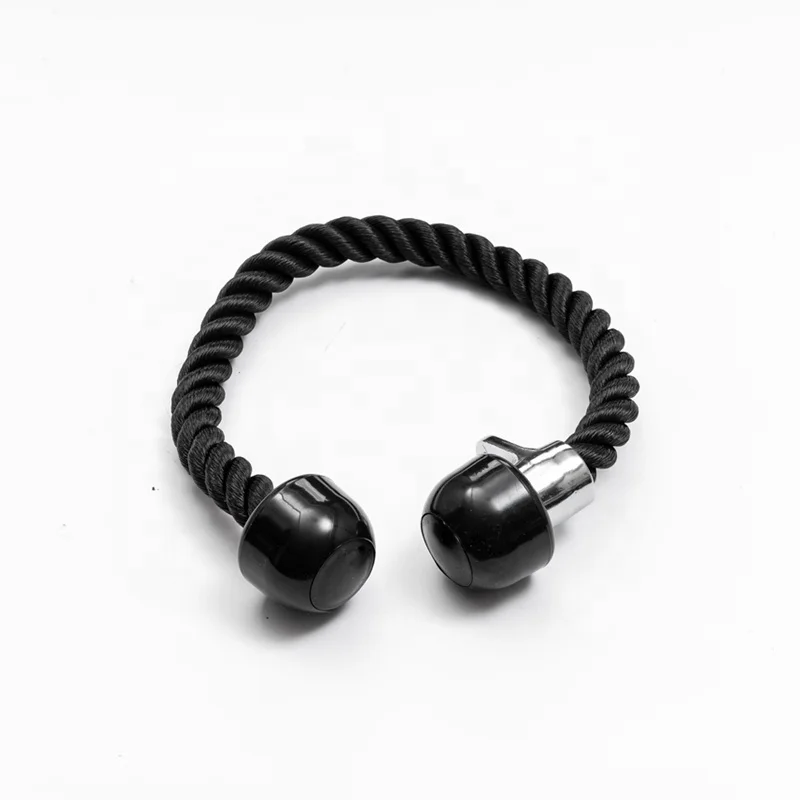 Newest popular fashion style double braided nylon training tricep rope for gym
