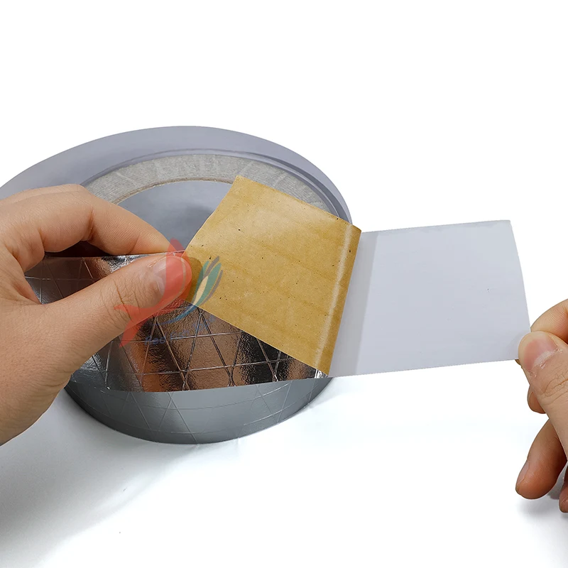 Self Adhesive Heat Reflective Fibreglass Reinforced Aluminum Foil Tape With Liner