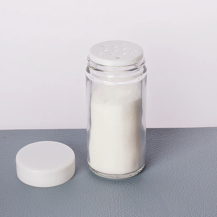 Round glass spice bottle 80ml seasoning glass spice jar with plastic lid