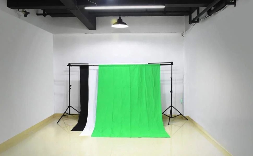 3 in 1 Multi Backdrop Stand Triple Crossbar Backdrop Stand Photo Video Studio Heavy Duty Adjustable Muslin Background Support