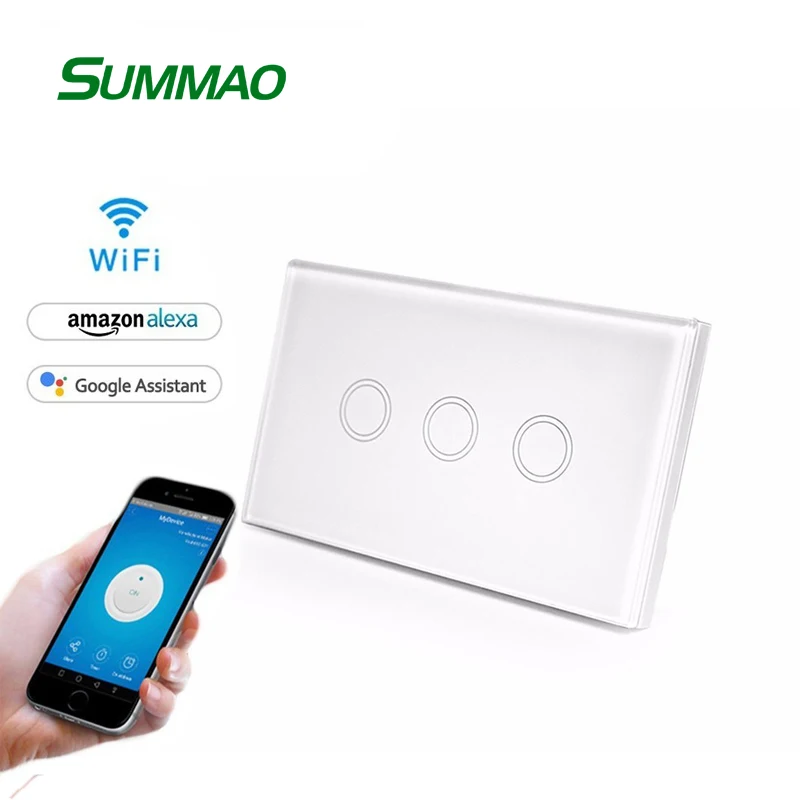 Привлекательный Современный межсетевой экран WIFI выключатель света несколько материалов переключатель