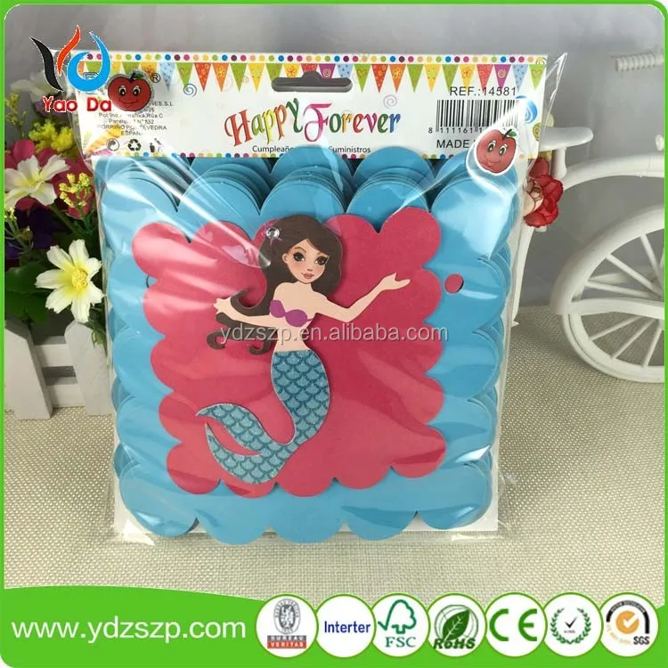 Eco-friendly Promotion Printed PE/Paper/Non-woven/Fabric Paper String Bunting Flag Banner