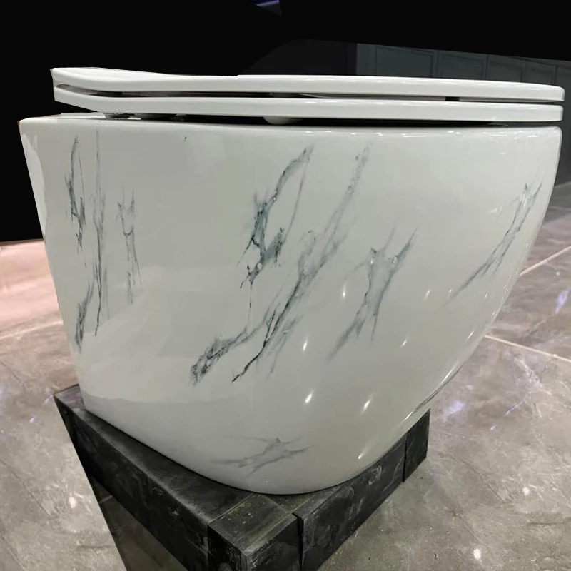 Шкаф для унитаза с мраморным принтом