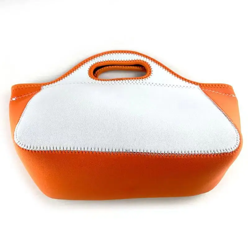 New Solid Color Sublimation Blank Lunch Bag Neoprene Insulated Bento Box Tote Bag Picnic Kids Lunch Bag for School