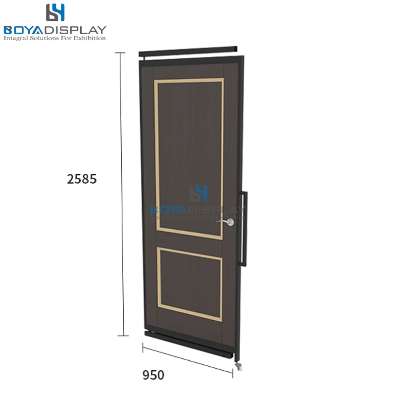 Holder Stable Quality Page-Turning Door Rotating Slider Type Display Cabinet Doors Stand Rack For Wooden Door Showroom
