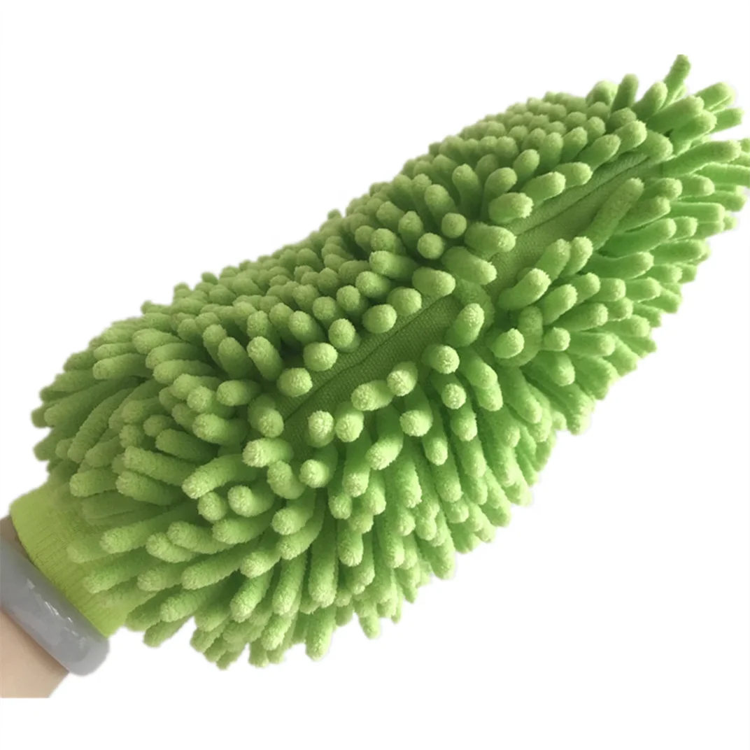Two Sides Lint  Car Wash Gloves Chenille Microfiber Wash Mitt Brush Tools for Car Window Body