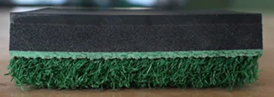 155B high quality golf practice nylon turf mat with 15mm knitted nylon turf 15 foam rubber and 5mm hard rubber