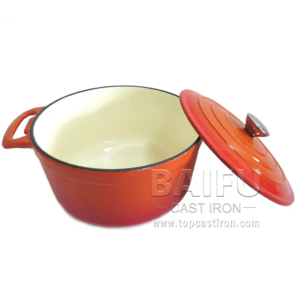 Cooking pot ,Round cast iron enamel casserole ,Cast Iron Cookware Casserole Enamel Dutch Oven With Lid