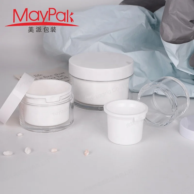 Custom Color Empty Body Scrub Jar 50g 100g 240g 8OZ Refillable Cosmetic Plastic Jar with Lid for Body Butter Container Cream Jar