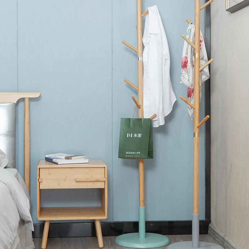 Уникальная бамбуковая деревянная домашняя мебель, стоячая портативная вешалка для пальто