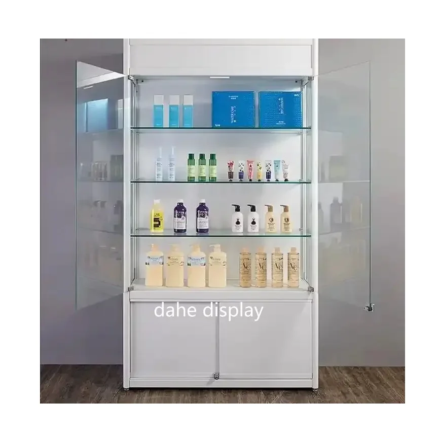 Распродажа алюминиевый каркас витрина с шкафом для хранения большая емкость стеклянный шкаф салона красоты