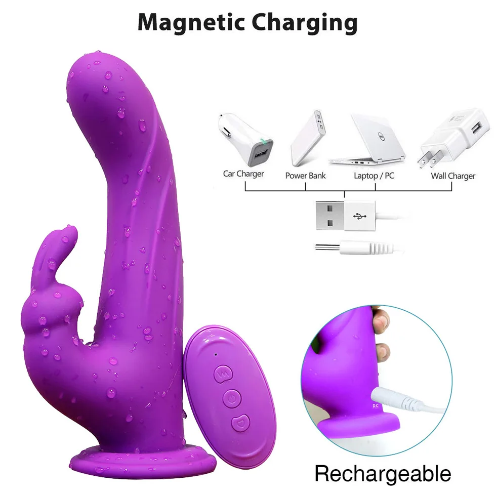 factory outlet Sex toys women cute rotating medical rotating sway g spot dildo rabbit vibrator vagina Massager