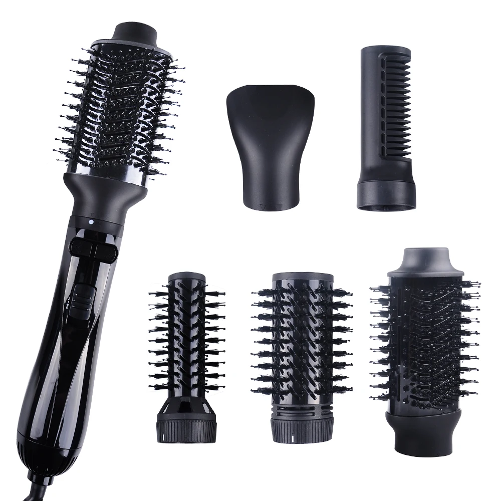 Lidow  6 in 1 Negative Ionic Hot Air Brush Kit Hair Dryer & Volumizer with 4 Detachable Brush H