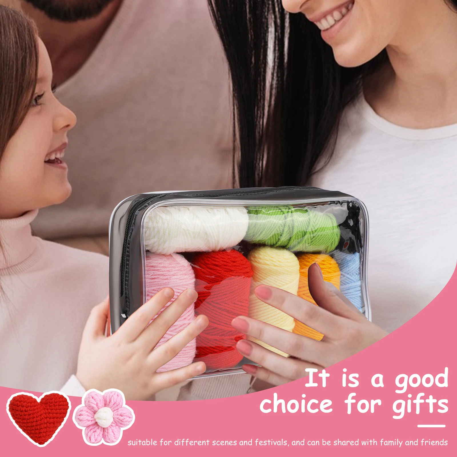 Sun Love Rainbow Flower Crochet Keychain Beginner Crochet Kit for Adults