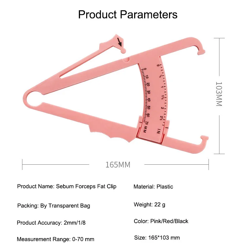 Оптовая продажа, толщиномер для жира, зажим для измерения толщины жира, зажим для себум, измерительный инструмент для жира