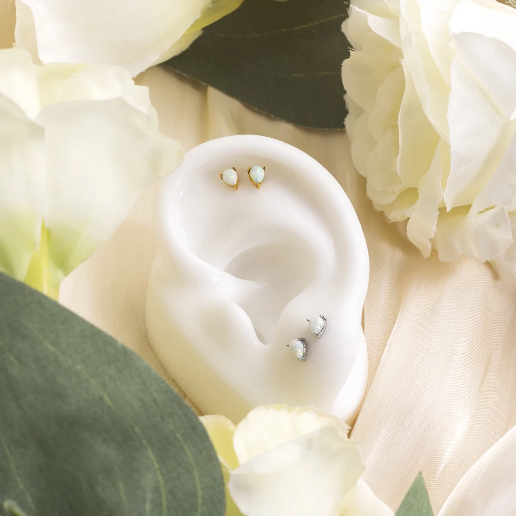 Powell Personailized Custom In Stock Australian Opal Earrings Jewelry 5 Plus 4 Mm Stainless Steel Studs Opal Earrings