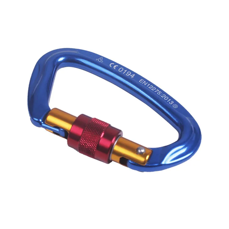 CE certified ultra light D-type rock climbing downhill fire safety carabiner