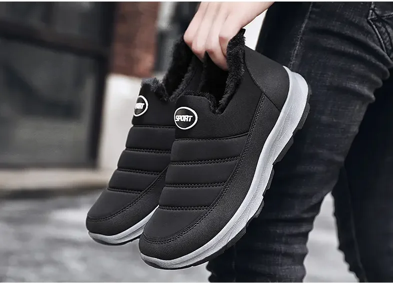 Hot fashion fleece lining anti slip rubber out sole sneakers trainers loafers winter snow warm boots