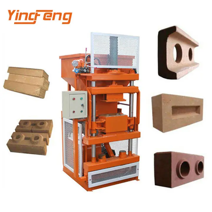 Fully Automatic Hydraulic Press YF1-10 Mobile Fired Mud Cement Brick Making Machine safety Interlock Brick Press Machine