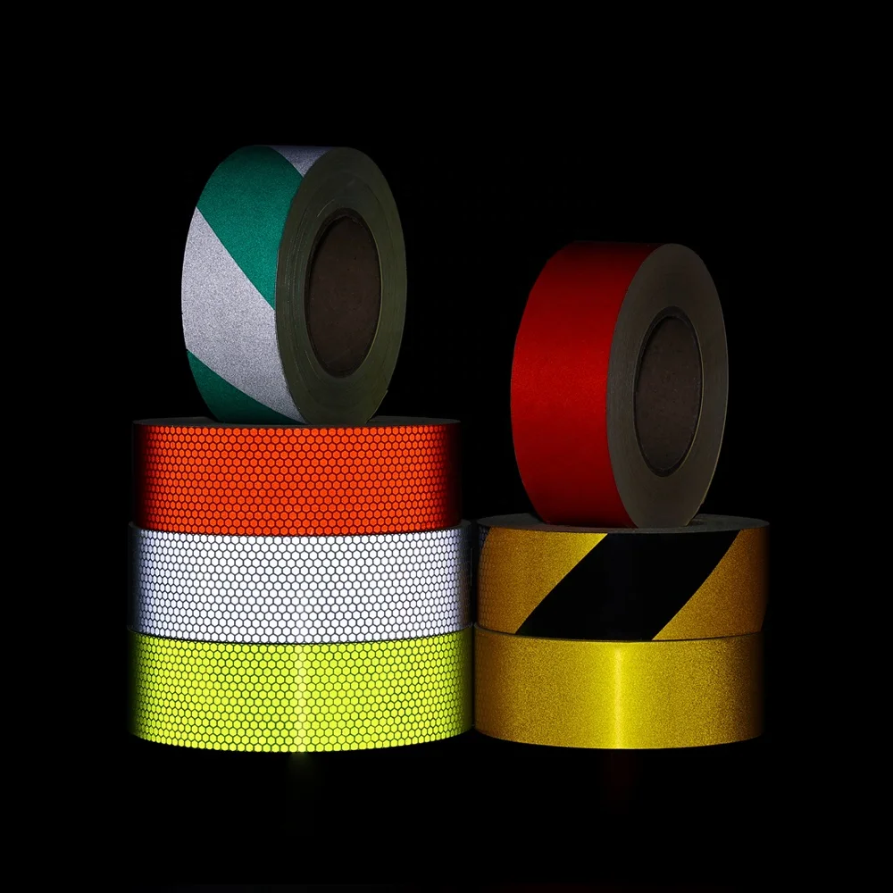 Customized Long Caution Safety Warning Adhesive Reflective Sticker Reflective Tape for Truck Traffic Signs