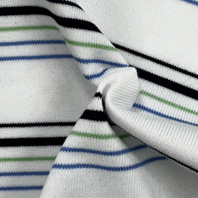 Premium Pima Cotton Polyester Spandex Yarn Dye Stripe Jersey Fabric For Polo Shirt