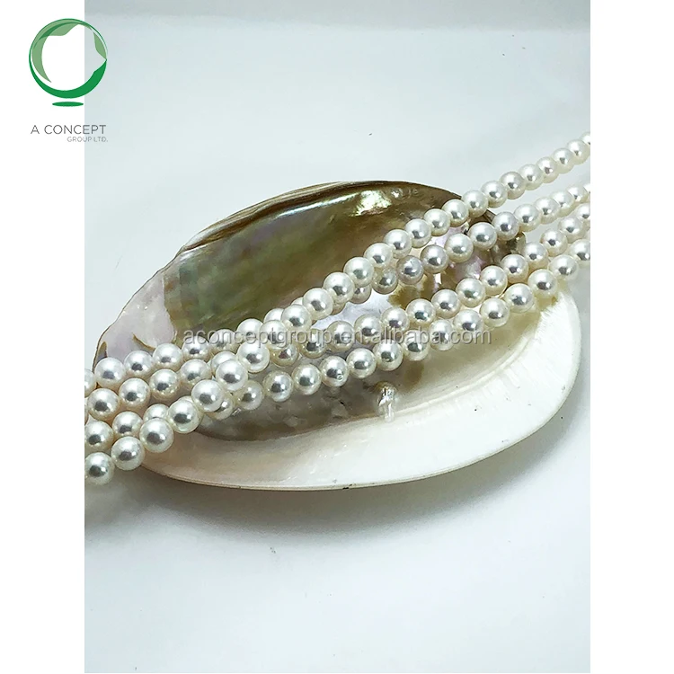 40cm 8-9mm Good Luster Nice Colour Near Round Shape White Fresh Water Pearl, pearl nucleus