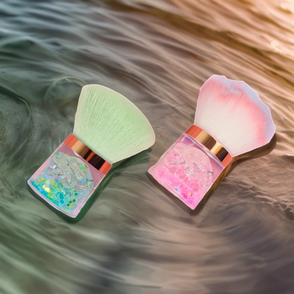 Wholesale Liquid Short Handle Nylon Hair Nail Dust Cleaning Brush Nail Polishing Dust Brush