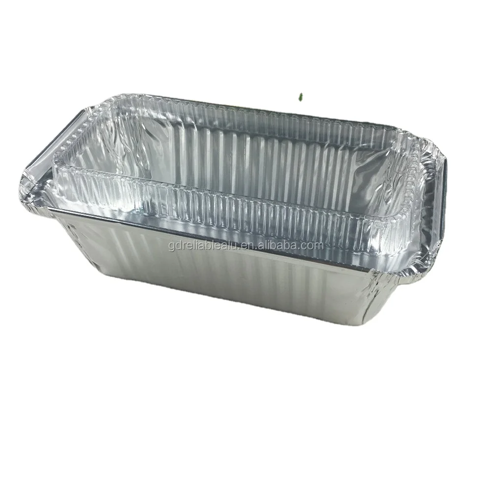 Сверхпрочные прямоугольные одноразовые кастрюли для еды из алюминиевой фольги емкостью 1,1 фунтов с прозрачными крышками