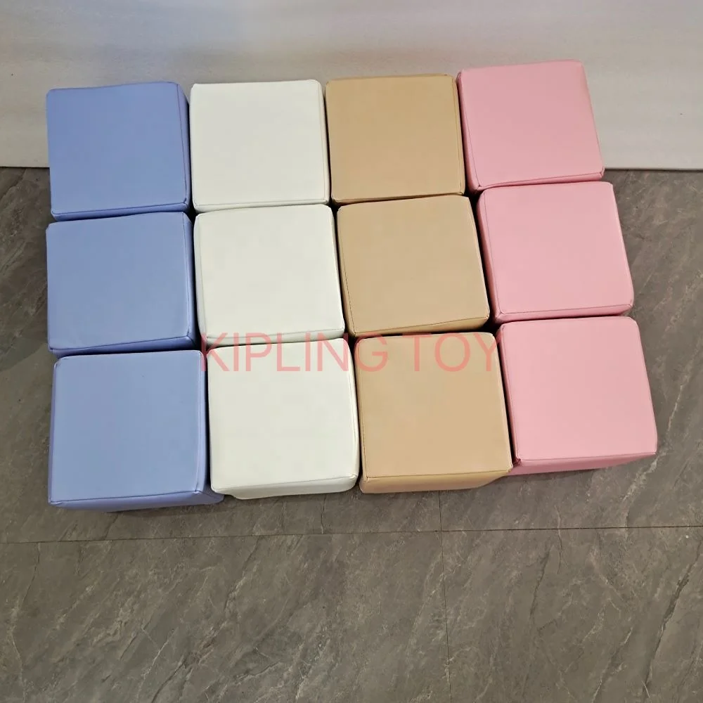 Promotion price foam blocks for softplay equipment PVC cover kids indoor soft play foam sponge cube building blocks
