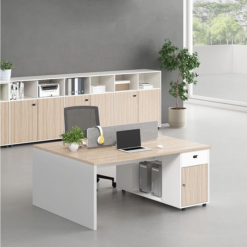 Customized Wooden Office Desks for 6 Persons Stylish Staff Office Workstation with Executive Feel