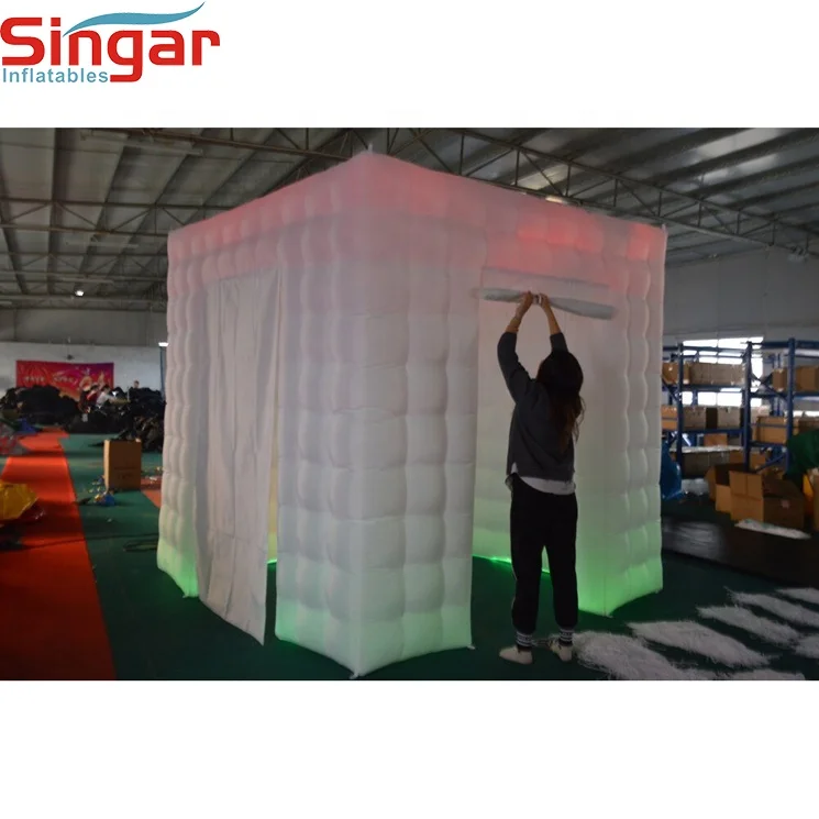 Cubic black inflatable photo studio,inflatable photo booth for party