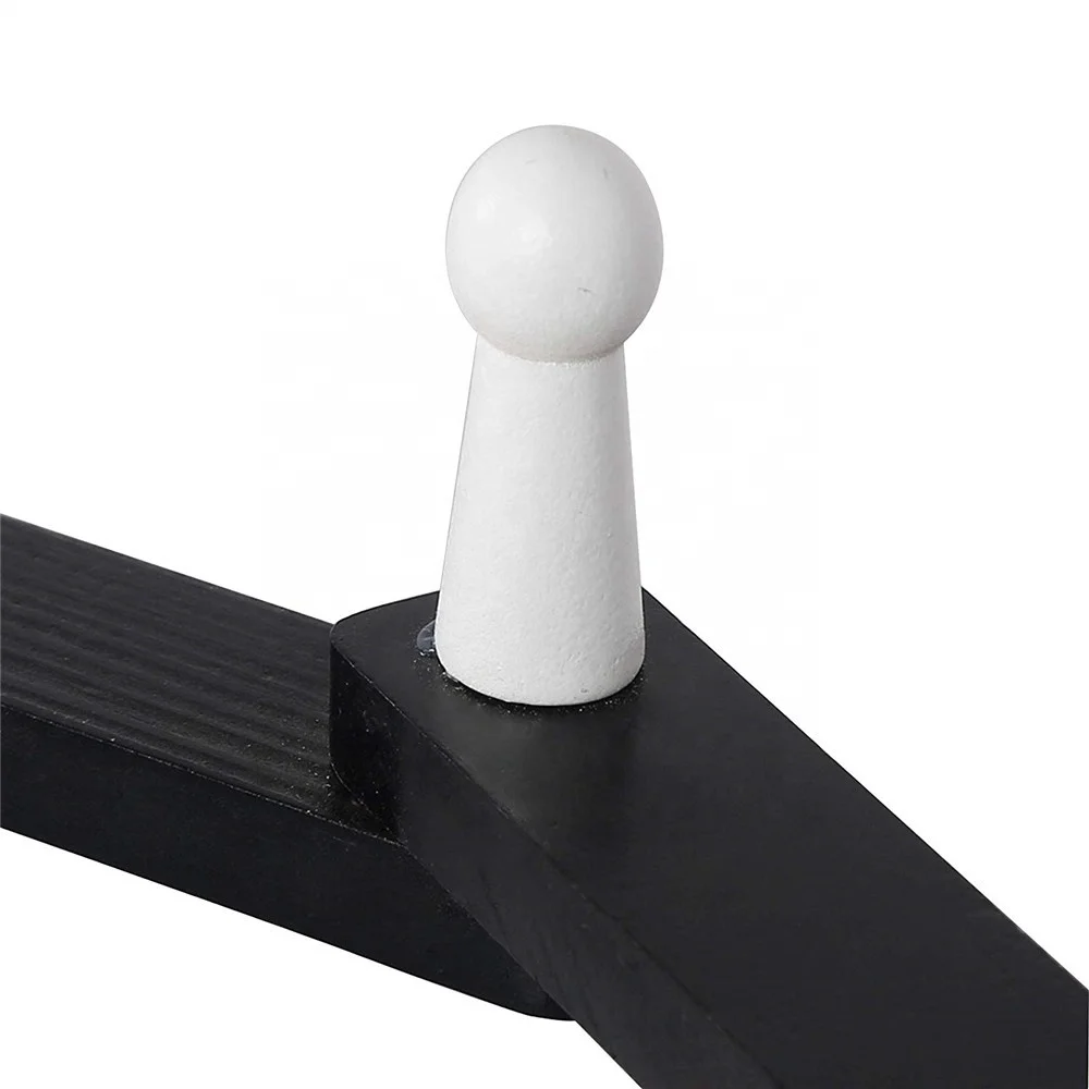 Wall mounted wooden hanger baseball hat rack 10 hook black and white rack telescopic rack