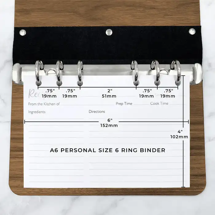 Custom Cover Wood Recipe Printing Note Book Blank Card Holder Binder Notebook To Write In Your Own For Cake Recipes