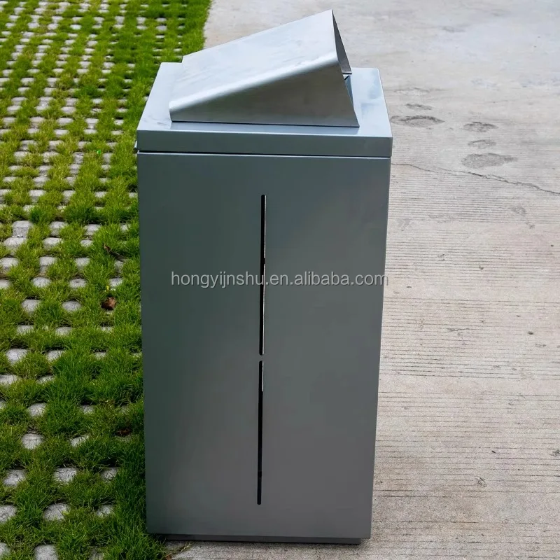 Factory price stainless trash bin metal waste bins decorative garbage bins outdoor trash can