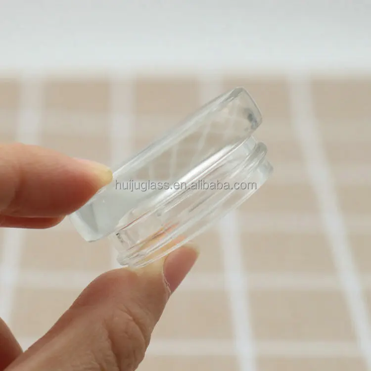 5Ml Low Profile Thick Glass Containers With Screw White Black Metal Lids Concentrate Jars For Oil Lip Balm Cosmetic
