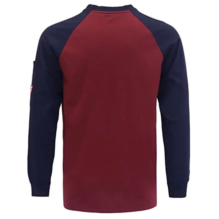 FR Shirt 5.5OZ Flame Resistant Sweatshirt NFPA 2112 Arc Safety CAT 2 Long Sleeve Polo Fire Retardant Two Tone FR Henley Shirts