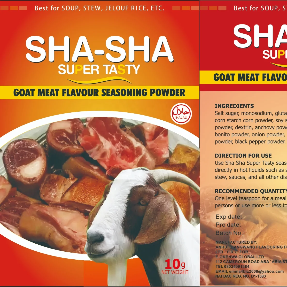 10g Jollof rice fried rice seasoning powder bouillon powder stock powder instant soup for cooking