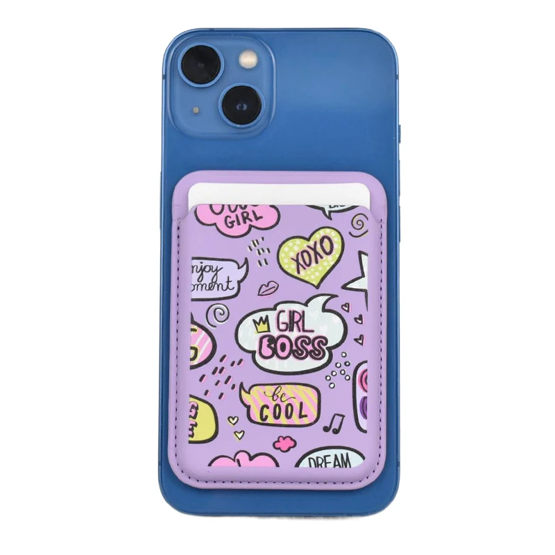 Magnetic Business Wallet Credit Id Magnetic Card Holder Custom Logo Cell Phone Pu Leather for Iphone 12 13 Convenient Card