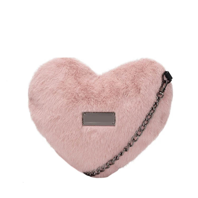 Eco-Friendly Clutch Real Heart Fur Bag With Grs Certificate