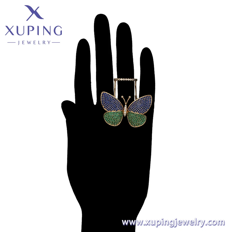 14108 Xuping fashion 2021 Gold Plated Butterfly mariposa 18k Color Luxury Gift Rings for Lady