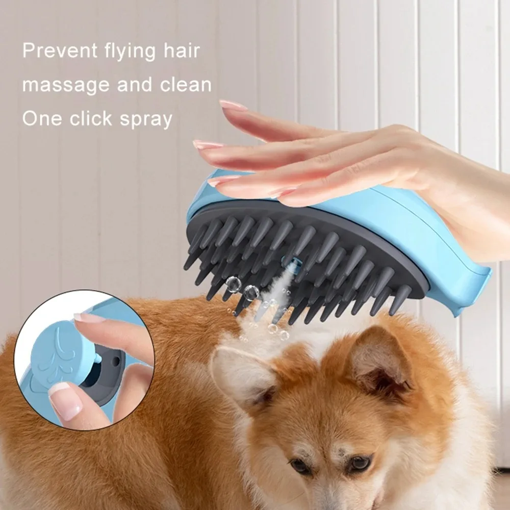 Wholesale Promotional 3 In1 Spray Steamy Grooming Massage Comb Multifunctional Dog Pet Hair Remover Cat Steam Brush for cat