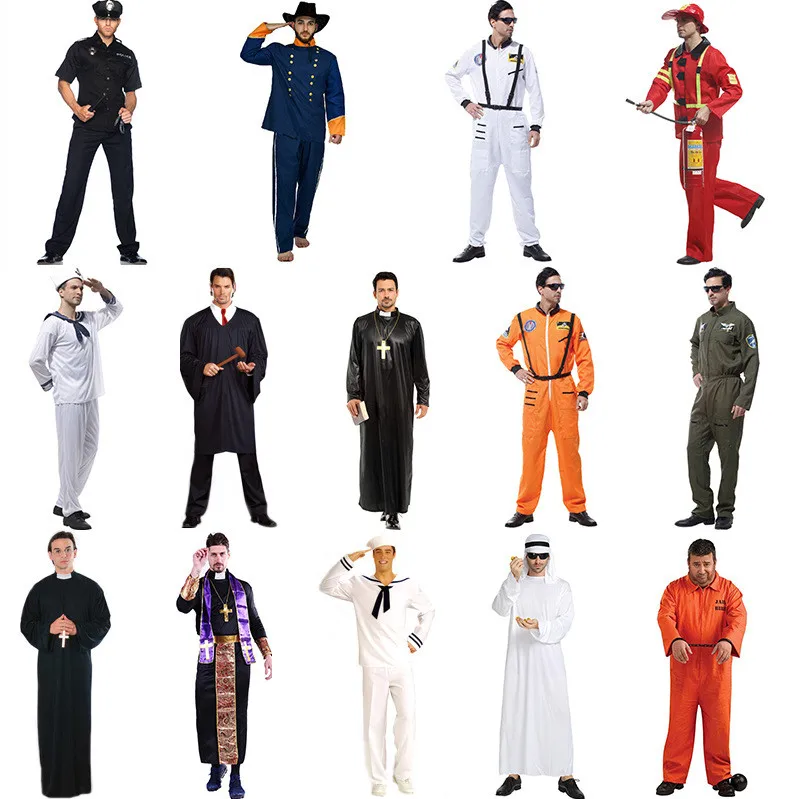 Manufacturer Custom Carnival Costume Men Astronaut Priest Fireman Career Costumes Wholesale