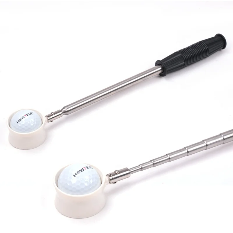 Wholesale Superlight Weight 8-section Antenna Golf Ball Pick Up Tool Silver Aluminum Portable Telescopic Golf Ball Retriever